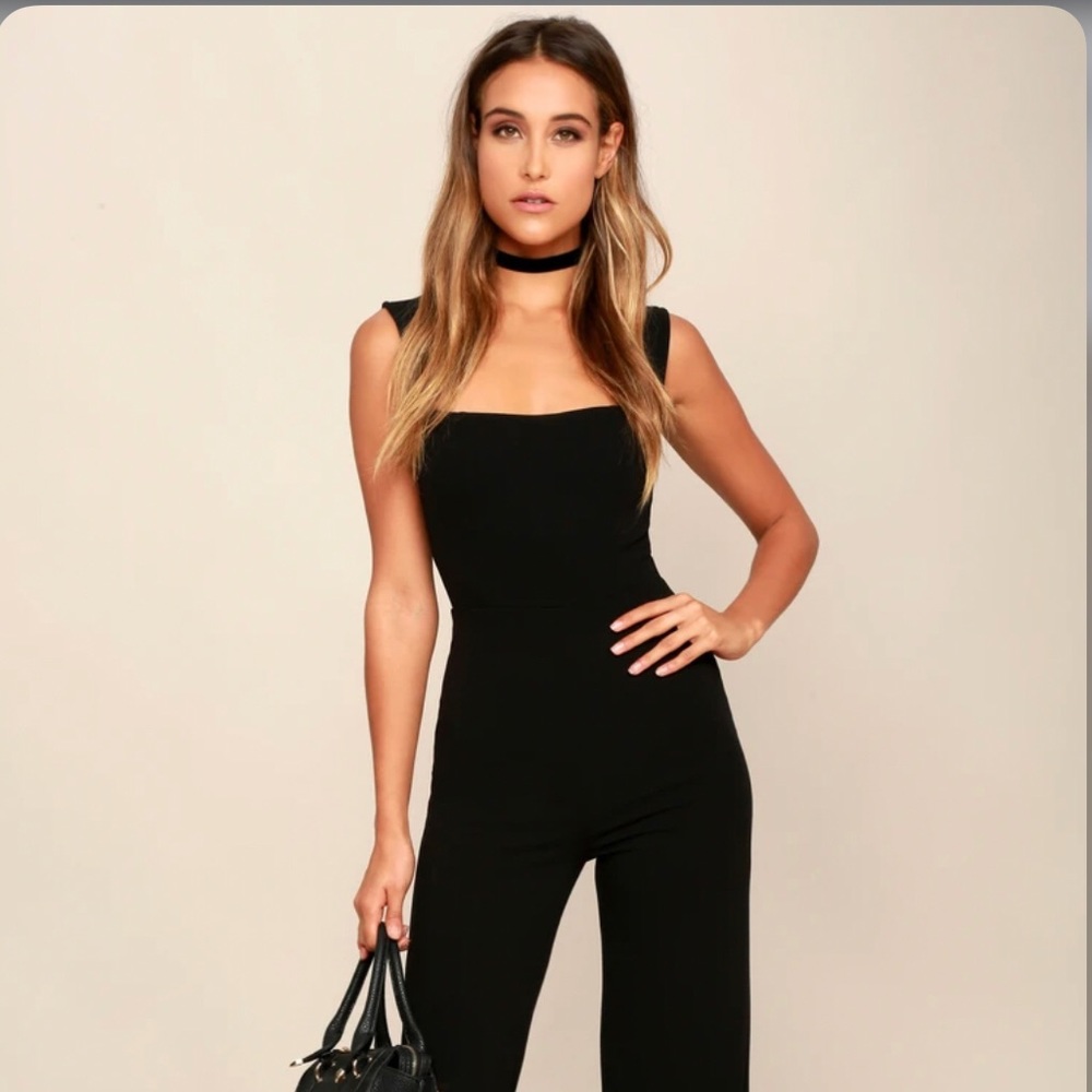 NWT Lulus Enticing Endeavors black jumpsuit